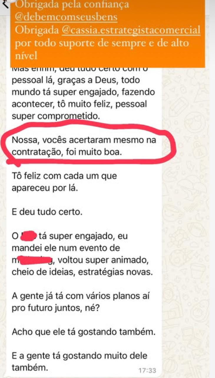 Feedback de cliente sobre contratação e suporte